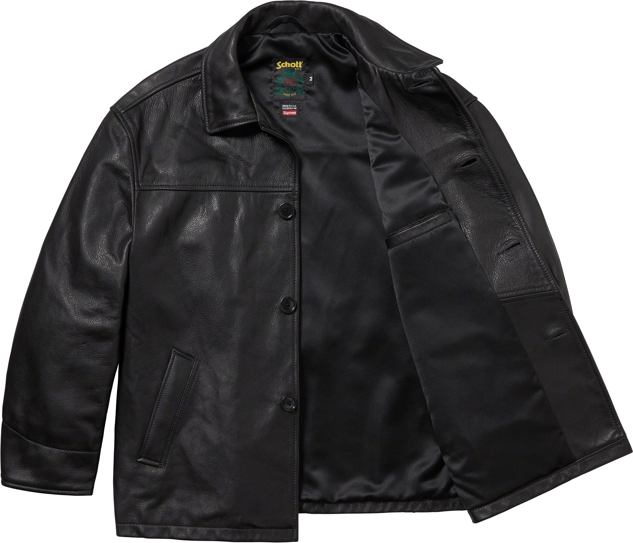Supreme®/Schott® Leather Car Coat view 4